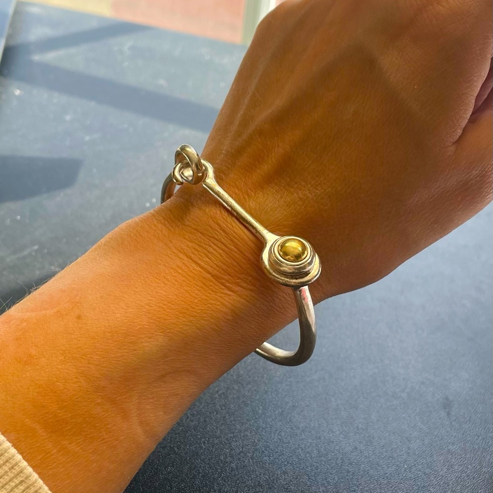 Silver latch bracelet